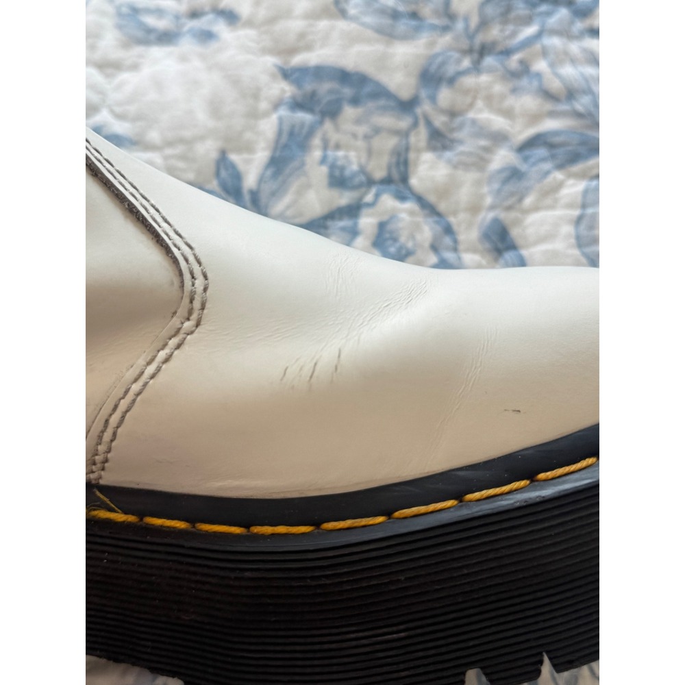 Dr Martens 2976 Quad White Smooth Leather Platform Chelsea Boots Women's US 8 - Picture 12 of 15